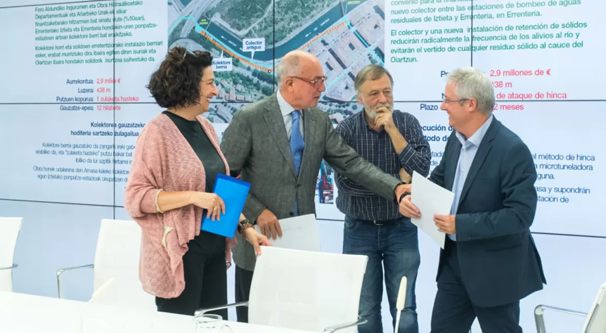 Convenio de colaboración para la mejora del saneamiento del río Oiartzun en Errenteria