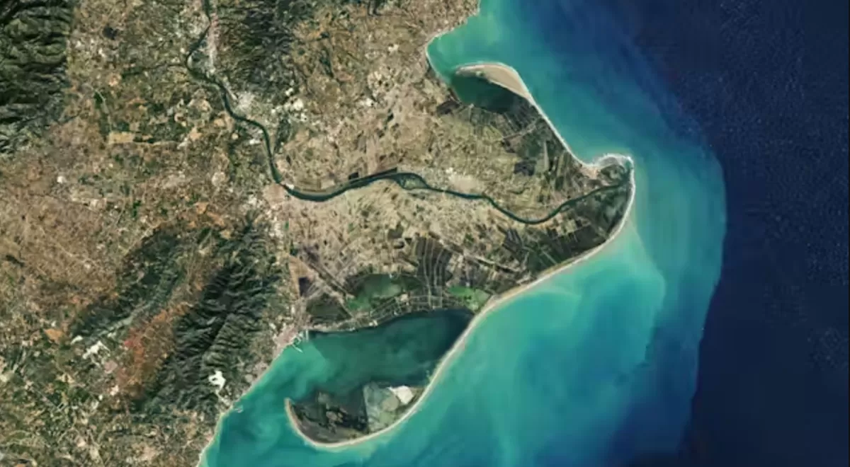 Imagen de satélite del delta del Ebro