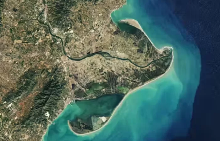 Imagen de satélite del delta del Ebro