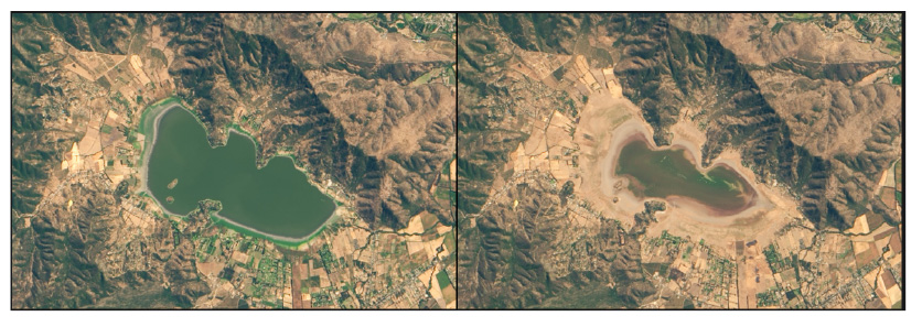 Lago Aculeo en el centro de Chile, 2014 y 2019