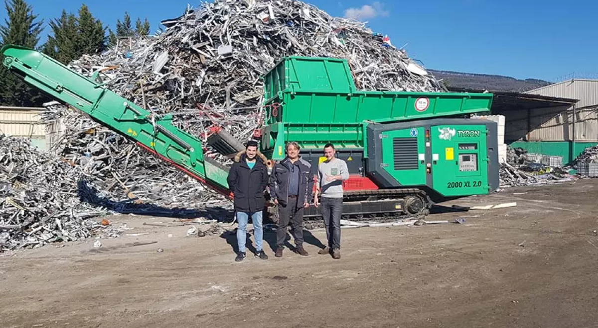 Triturador Haas Tyron en la planta de reciclaje de Pamplona