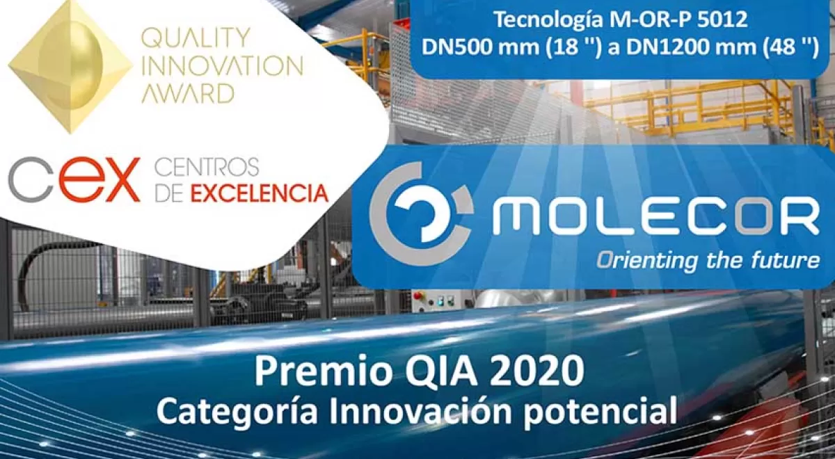 Molecor galardonada en la Categoría de Innovación Potencial del Premio QIA 2020, en su fase nacional