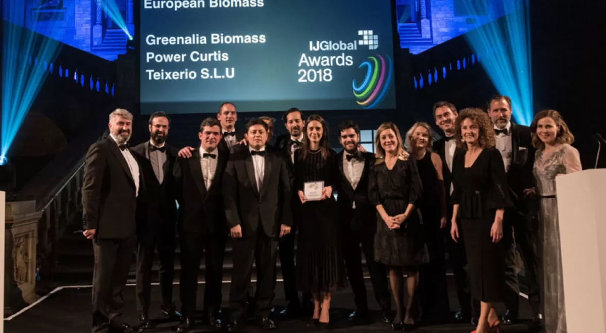 Greenalia recibe el premio IJGlobal al Mejor Proyecto Europeo de Biomasa por su planta de Curtis