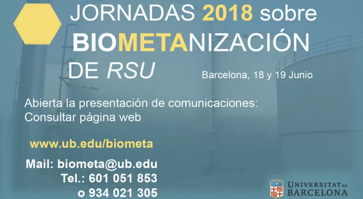 Abierta la presentación de comunicaciones para las jornadas sobre Biometanización de la Universidad de Barcelona