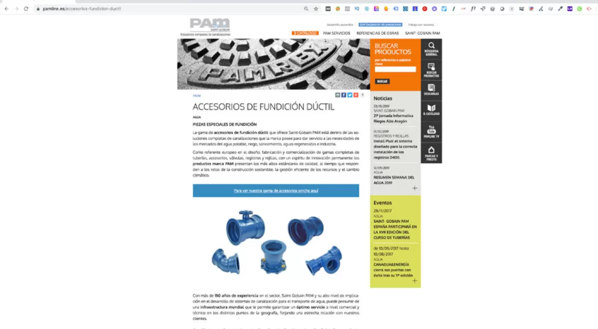 Saint-Gobain PAM lanza una nueva sección en su web destinada a accesorios