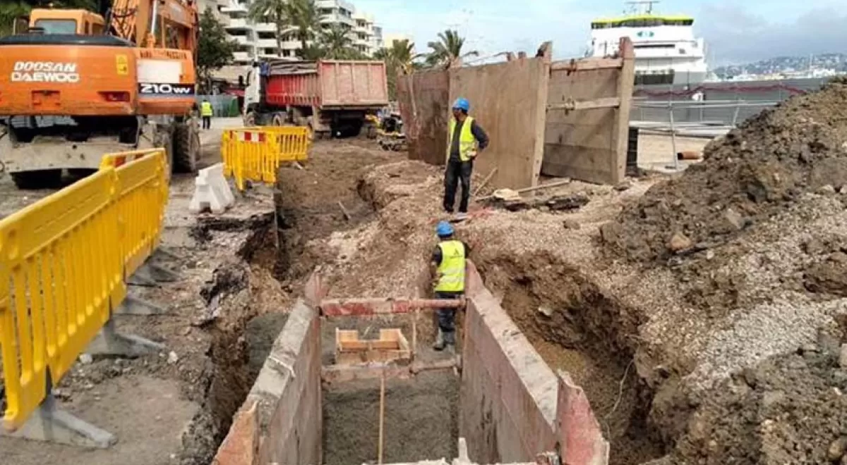 Paralizadas las obras del sistema de saneamiento de Ibiza para evita molestias en Navidad
