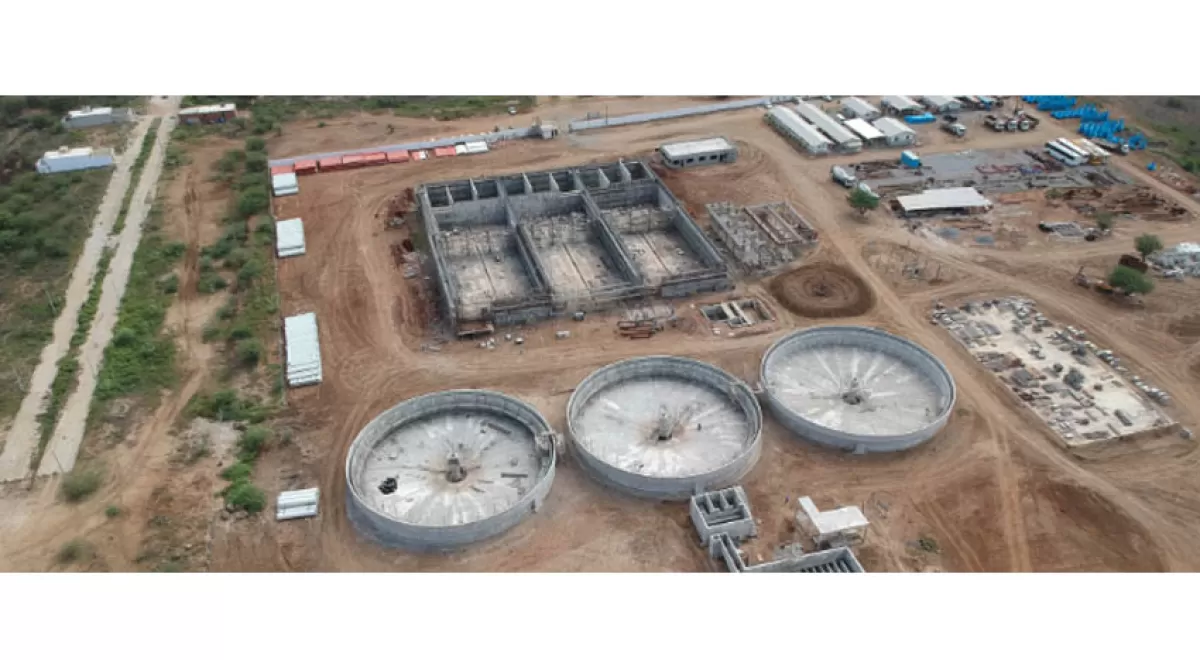 El sistema de tratamiento de aguas residuales de Santa Cruz do Capibaribe en Brasil alcanza el 90% de ejecución