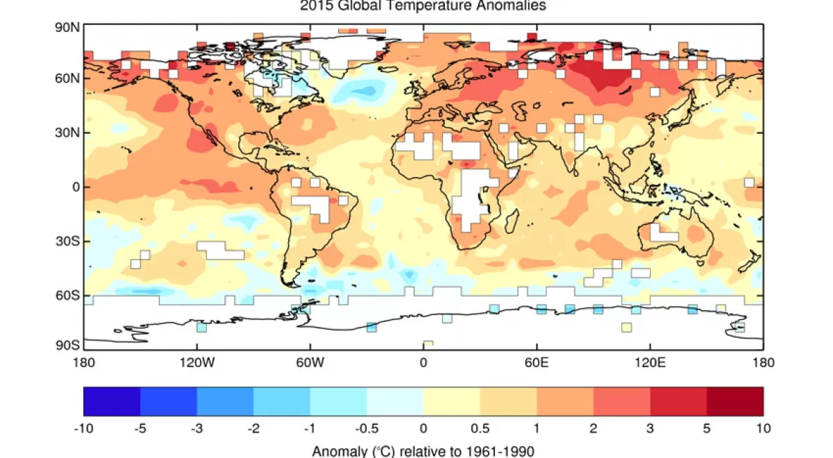 El calentamiento global y El Niño hacen del 2015 el año más caluroso jamás registrado