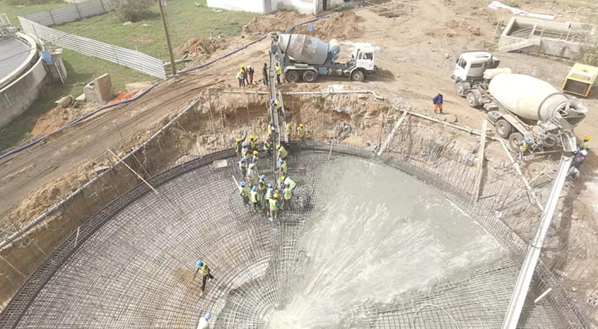 La construcción de la depuradora de Cambérène avanza a buen ritmo