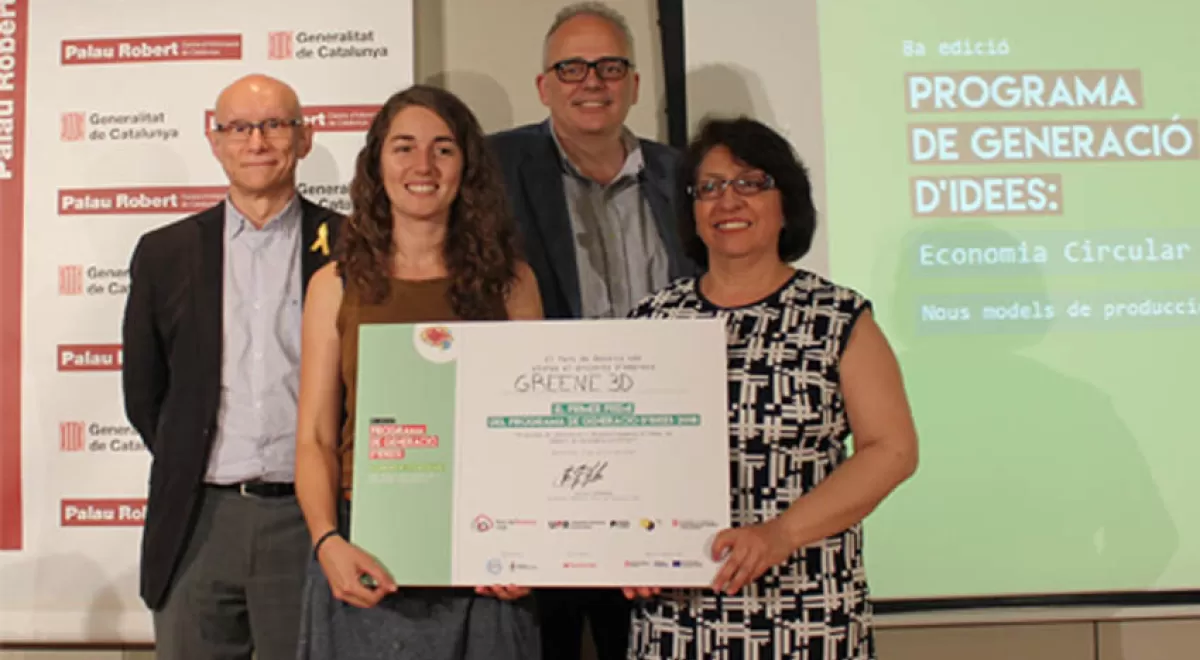 La Generalitat y la UAB premian el proyecto Greene3D como mejor iniciativa en economía circular