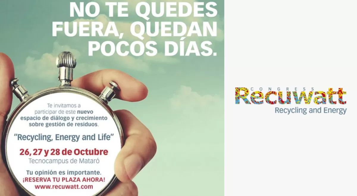 RECUWATT 2016 burcará respuestas a los retos de la gestión integrada de los residuos en España