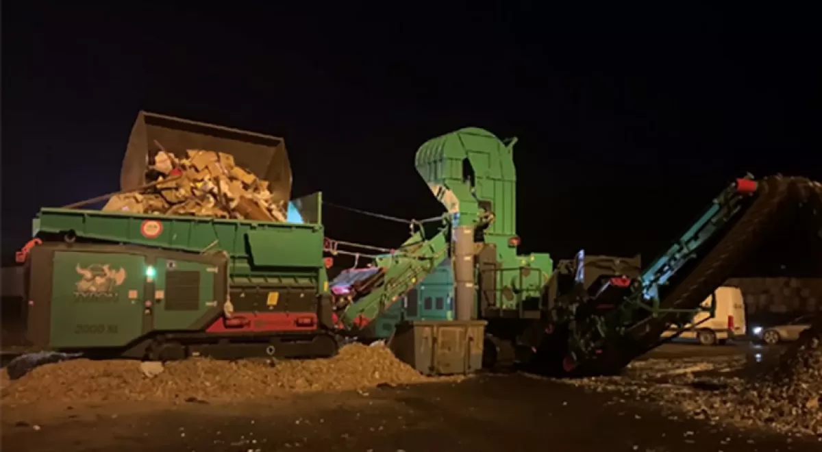 Planta de reciclaje móvil para residuos y madera