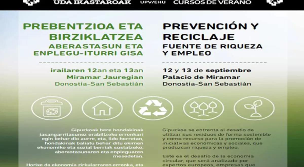 Gipuzkoa analizará los retos y desafíos de la economía circular