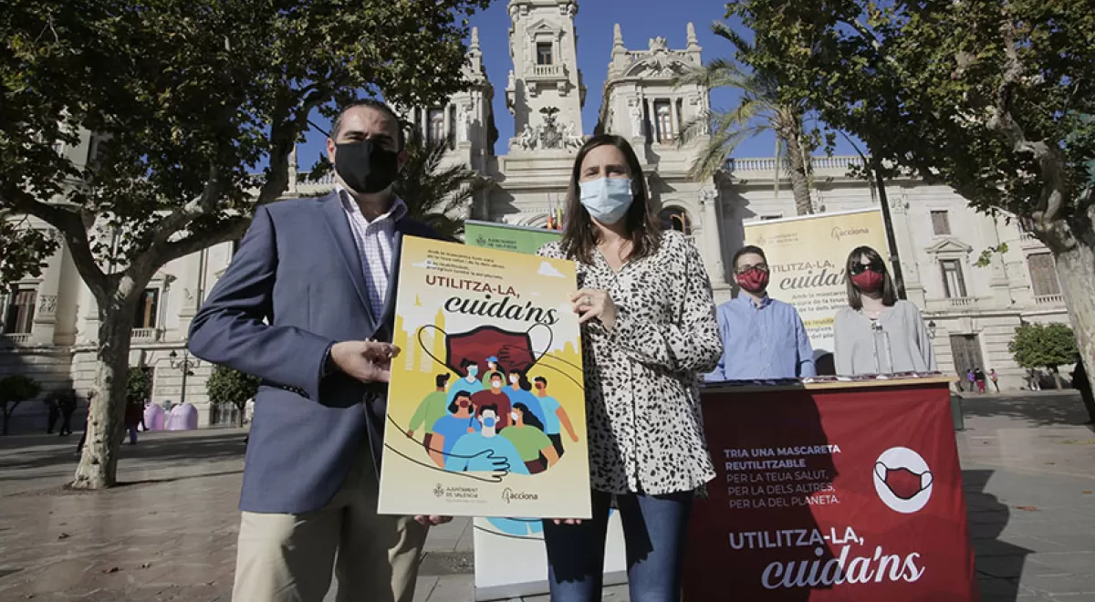 El Ayuntamiento de Valencia y ACCIONA repartirán mascarillas reutilizables en los barrios de menor renta