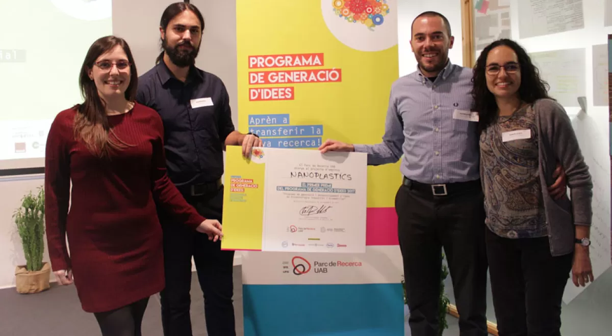 Nanoplastics gana el premio al mejor proyecto innovador del Programa de Generación de Ideas