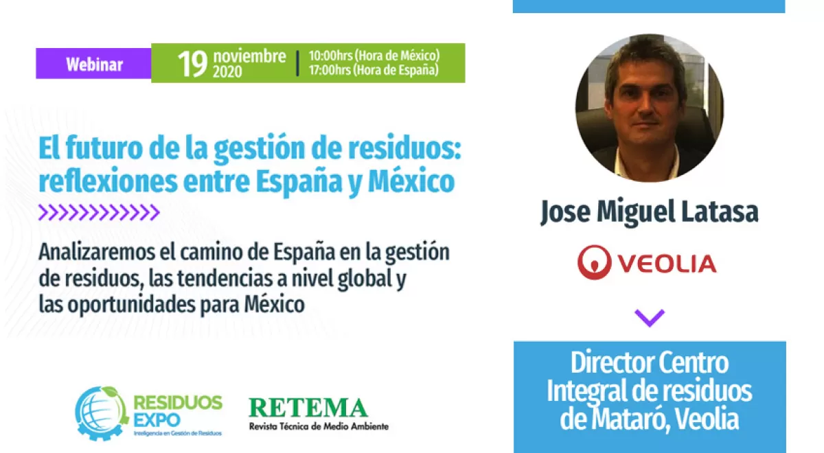Jose Miguel Latasa de Veolia participará en el próximo Webinar RETEMA - Residuos Expo