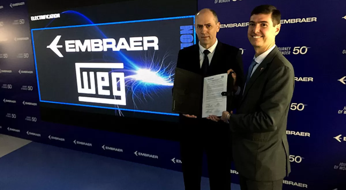 WEG coopera con Embraer para el desarrollo de sistemas de propulsión eléctrica ultra eficientes para aeronaves
