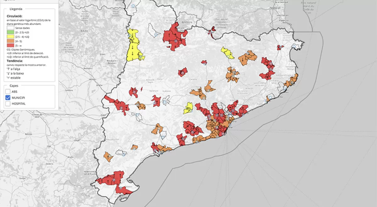 Las aguas residuales confirman la evolución creciente de la presencia del virus en Cataluña