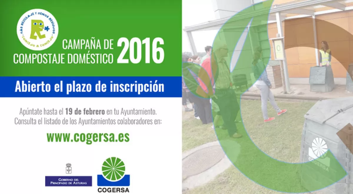 Cogersa abre el plazo de inscripción en la campaña de compostaje doméstico 2016