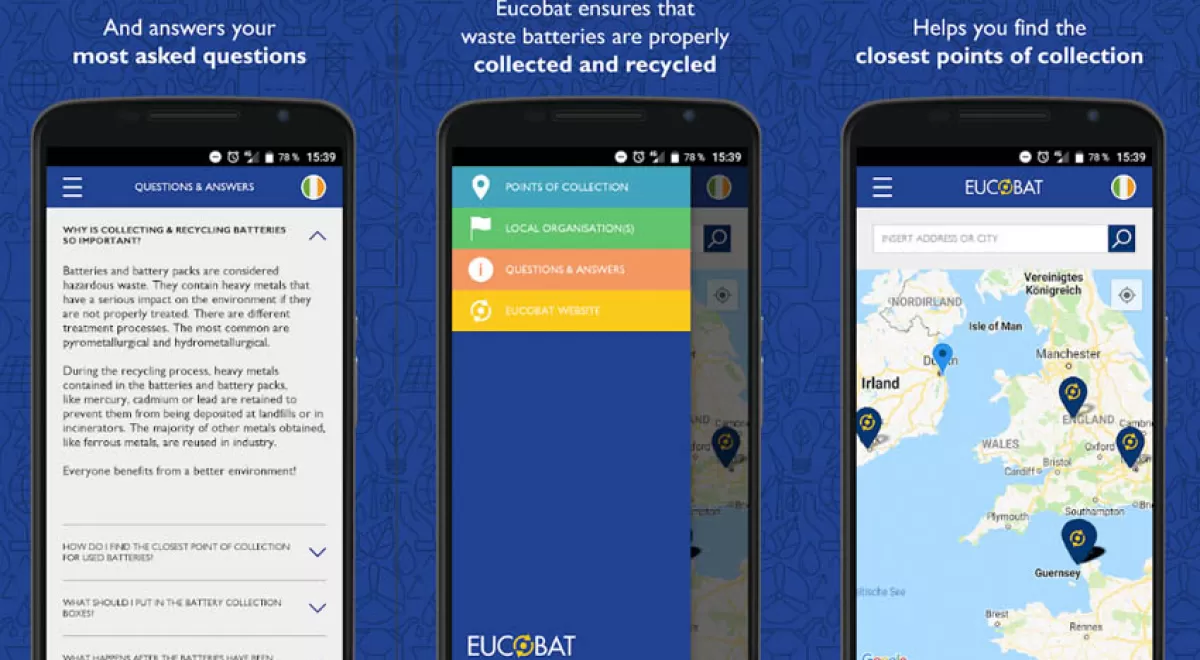 Europa lanza la primera app con los principales puntos de recogida de pilas usadas