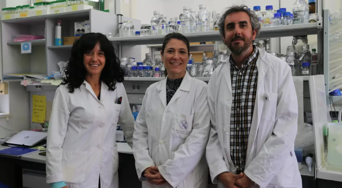 Las investigadoras María Jesús Torres, Alexandra Dubini y el investigador David González, autores del trabajo.