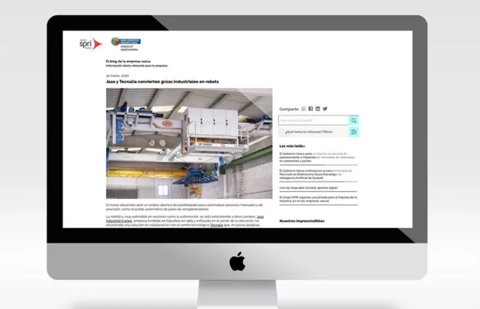 Cranebot: Jaso y Tecnalia convierten grúas industriales en robots