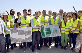 José Fiscal visita las obras de la depuradora del Bajo Guadalhorce