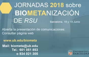 Abierta la presentación de comunicaciones para las jornadas sobre Biometanización de la Universidad de Barcelona