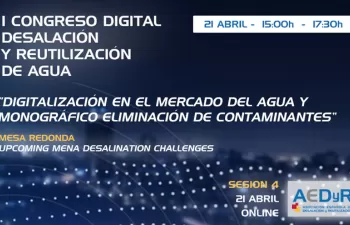 Digitalización del agua y monográfico eliminación de contaminantes, a debate en el Congreso Digital AEDyR