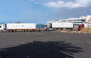 Las desaladoras portátiles para producción de agua de riego en La Palma ya están en Puerto Naos