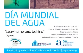Young Water Professionals Spain organiza una jornada el 22 de marzo por el Día Mundial del Agua