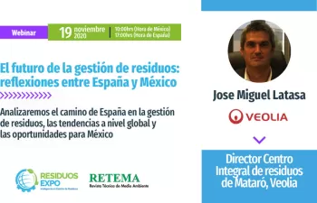 Jose Miguel Latasa de Veolia participará en el próximo Webinar RETEMA - Residuos Expo