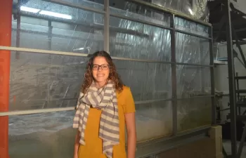 Imagen de archivo de Francisca Marco en uno de los laboratorios de Ingeniería Hidráulica de la UPCT